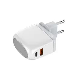 Зарядное устройство Ldnio A2522C USB/ Type-C QC PD 30W с белым дисплеем + кабель Type-C to Lightning