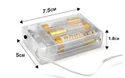 Світлодіодна гірлянда Sun Lamp Крапля Роси 200 LED, 20м тепле біле світло, батарейки 3АА - мініатюра 3