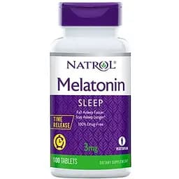 Натуральна добавка Natrol Melatonin 3mg Time Release, 100 таблеток