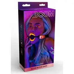 Кляп, що світиться в темряві Taboom Ball Gag, рожево-чорний