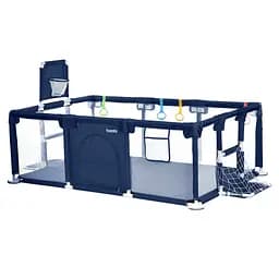 Дитяче ліжко-манеж MR 1338-BL, з баскетбольним кільцем