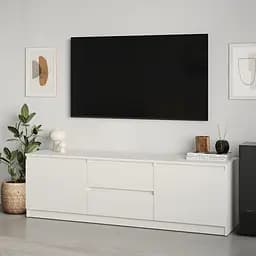 Тумба під телевізор MebelStar Нео 2Ш2Д 150x43x53 см Аляска білий (MBS-1250)