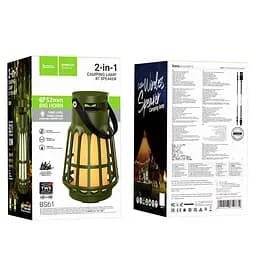 Колонка Bluetooth Hoco BS61 Wild fun outdoor campinh light Olive Green - мініатюра 3