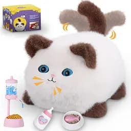 Інтерактивна м'яка іграшка AiDA Smart Blinking Cat біло-коричнева (AD54098) - мініатюра 4