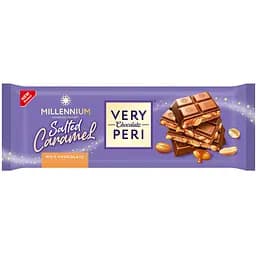 Уцінка. Шоколад Millennium Very Peri молочний з начинкою, подрібненим арахісом та солоною карамеллю 285 г