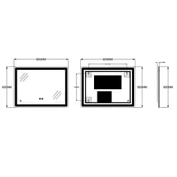 Дзеркало Zerix Mirra MR05-80x60-Reverse з LED Touch, Anti-fog, димером, регулятором яскравості ZX6056 - мініатюра 4