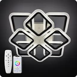 Люстра світлодіодна 517 Dlight 3color з пультом 110Вт Чорний (01653)