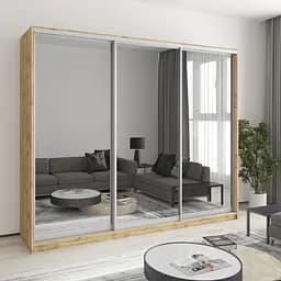 Шафа-купе тридверна MebelStar Комбо AL 3 Дзеркала 250x45x210 см Дуб тахо (MBS-4288)