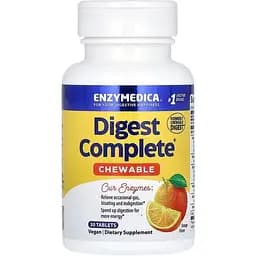 Комплекс ферментів Enzymedica Digest Complete, 30 жувальних таблеток - Апельсин