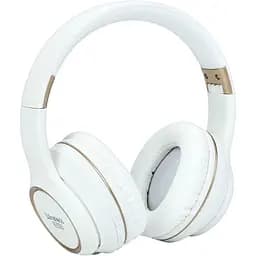 Наушники H-002, время зарядки 2 часа, до 6 часов работы, дальность до 10 метров, MP3, WAV, белые