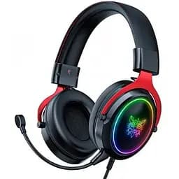 Ігрові навушники повнорозмірні Onikuma Gaming with LED X10 чорно червоні