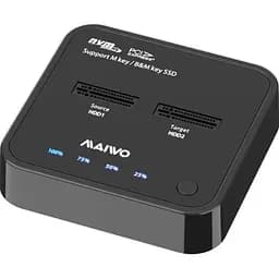 Док-станція для накопичувачів Maiwo 2 x NVMe M.2 SSD Key M/B+M USB 3.1 Gen2 Type-C (K3016P)