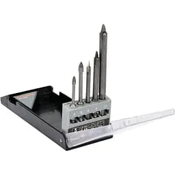 Набір свердел по склу і кераміці Sthor 4-10 мм HEX-1/4, 5 шт. (21709)