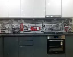 Кухонний фартух Тауерський міст для кухні наклейка ПВХ Лондон Англія Сірий 60х200 см Happy Pocket Z180431 - мініатюра 9