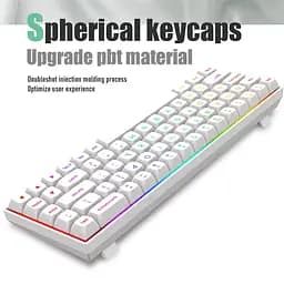 Ігрова магнітна клавіатура E-Yooso HZ-68 / Pink Magnetic Switch / RGB / 8К / Hall Switch / White - мініатюра 3