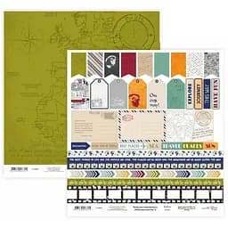 Бумага для скрапбукинга "Make your journey" 6 двухсторонняя 30.48х30.48см 200г/м² Rosa Talent