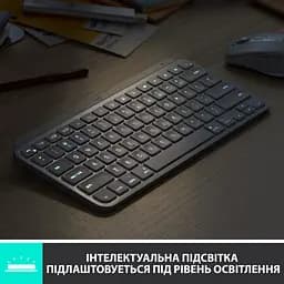 Клавіатура Logitech MX Keys Mini Minimalist Wireless US Pale Grey 920-010499 - мініатюра 4