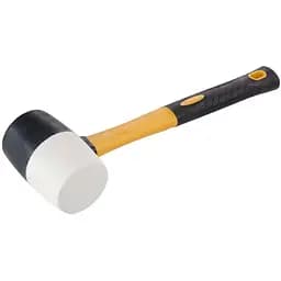 Киянка гумова чорно-біла Сила з фібергласовою рукояткою 450 гр