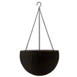 Горщик для рослин Keter Rattan hanging sphere з ланцюжком коричневий (7290106924567)