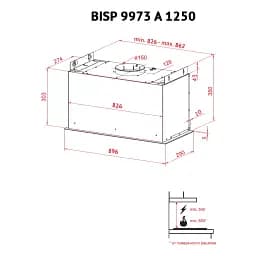 Витяжка повновбудована Perfelli BISP 9973 A 1250 BL LED Strip - мініатюра 12