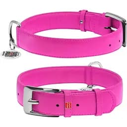 Нашийник для собак Waudog Glamour шкіряний з QR паспортом, без прикрас, L, Ш 35 мм, Дов 46-60 см (4820152561015)