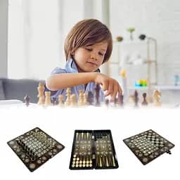 Набір настільних ігор "Шахи 3 в 1" Set3 NE-SP-SET-14 нарди, шашки, 40х40 см - мініатюра 4