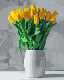 Картина по номерам на подрамнике Brushme Букет желтых тюльпанов