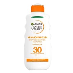 Сонцезахисне водостійке молочко Garnier Ambre Solaire Зволоження 24 години, SPF 30, 200 мл