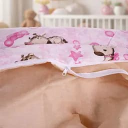 Комплект постільної білизни MirSon бязь Tiny Giraffes pink 200x220 см (2200012572672) - мініатюра 6