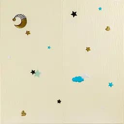 Панель стеновая 3D 700х700х4мм Звезды и луны на бежевом фоне SW-00001971