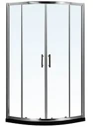 Душевая кабина угловая RJ 90x90 раздвижная прозрачное стекло 8 мм с покрытием Nano с ПВХ-подиумом, хром K9170-FBM-1004, прозрачный, хром