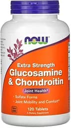 Препарат для суглобів і зв'язок NOW Glucosamine & Chondroitin Extra Strength, 120 таблеток