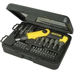 Викрутка реверсивна Stanley Pistol Grip Ratchet тріщатка насадки 22 шт. (0-63-022)