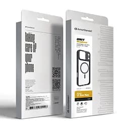 Чехол Apple iPhone 17 Pro Max, Unit MagSafe, черный, прозрачный, магсейф, ударопрочный, магнитный, панель-накладка с поддержкой MagSafe, с поддержкой беспроводной зарядки, TPU+PC, защита всего корпуса, ударопрочный, ArmorStandart (ARM86297) - мініатюра 6