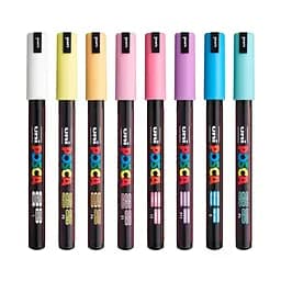 Набір маркерів Uni Posca Soft Color 0.7 мм 8 шт. (PC-1MR SOFT COLOR 8C) - мініатюра 2