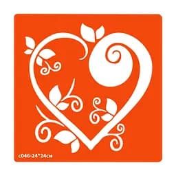 Трафарет для био-тата Сердце c046-24*24см, размер 24х24см
