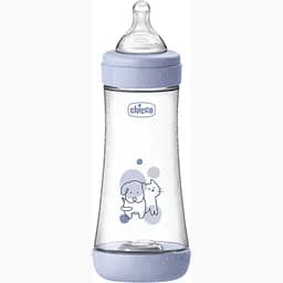 Бутылка для кормления Chicco Perfect 5 пластиковая с силиконовой соской 4+ месяца голубой 300 мл (20235.22.40)