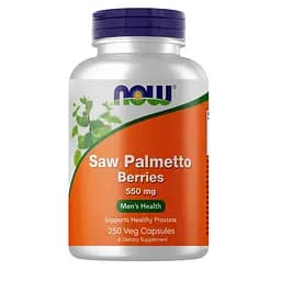 Натуральна добавка NOW Saw Palmetto Berries 550 mg, 250 вегакапсул