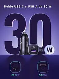 Автомобільний зарядний пристрій Ugreen 30W PD Quick Charge 3.0 Black (CD130) - мініатюра 2