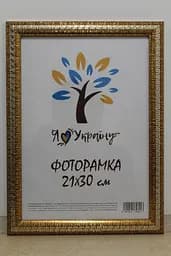 Фоторамка 21Х30, (А4), золота зі срібною змійкою, 2416-261S, СКЛО + КАРТОН                                                                  