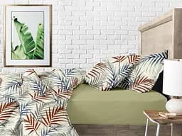 Простирадло Cosas на резинці в дитяче ліжечко 70х140 olive, оливка (Ranfors_Olive_70x140x12) - мініатюра 3