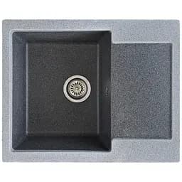Мийка кухонна Valetti Art 26N прямокутна композитна 620х500 мм сіро-чорна - мініатюра 4