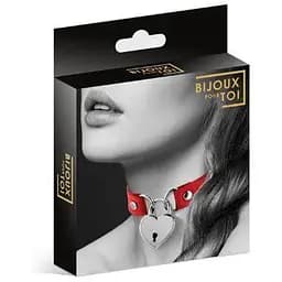 Чокер с замочком-сердечком Bijoux Pour Toi - HEART LOCK, экокожа, Червоний