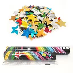 Хлопавка пневматична Зірки, 40 см, фольга-зірочки