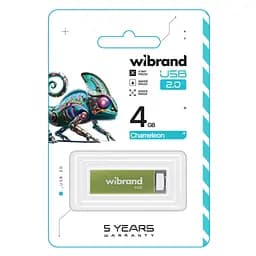USB флеш накопичувач Wibrand 4GB Chameleon Green USB 2.0 (WI2.0/CH4U6LG) - мініатюра 2