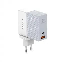 Зарядний пристрій 65 W Profit A2620C PD QC 2 порти USB C + A