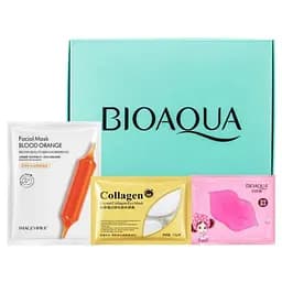 Подарочный набор Bioaqua: маска для губ 8 г + тканевая маска для лица 25 г + гидрогелевые патчи 7.5 г