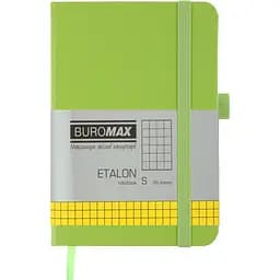 Книга записна Buromax Etalon в клітинку 140х95 мм салатова 96 аркушів (BM.296160-15)