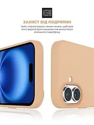 Силиконовый чехол для Apple iPhone 16, ICON2 Case, золотой, противоударный, панель, защита всего корпуса, матовая поверхность Soft Touch, выступает над дисплеем, совместим с защитными стеклами и пленками, с микрофиброй, ArmorStandart (ARM79626) - мініатюра 5