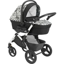 Універсальна коляска 3 в 1 CAM Dinamico Up Smart чорно-біле графіті рама біла (897T/V95/990/782K)